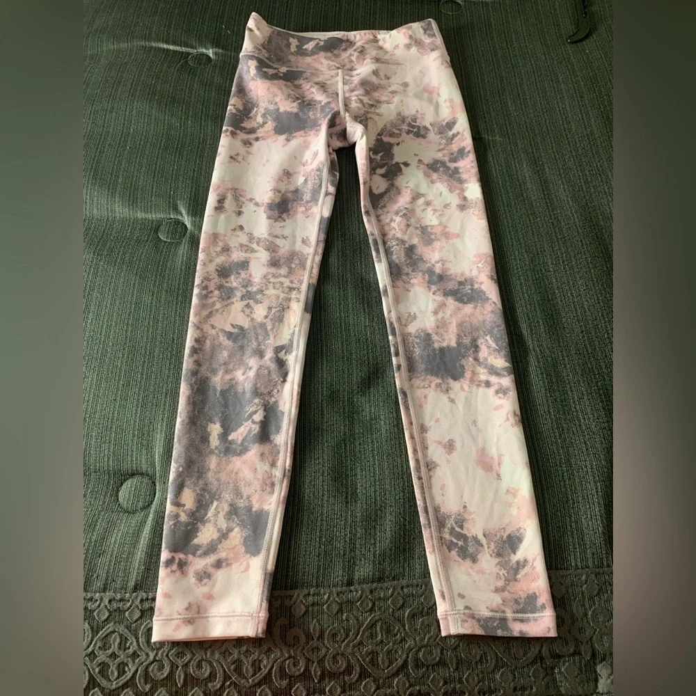 Athleta High Rise Chit Chat Tight Leggings Pink Tie-Dye Size 14 Extra Large